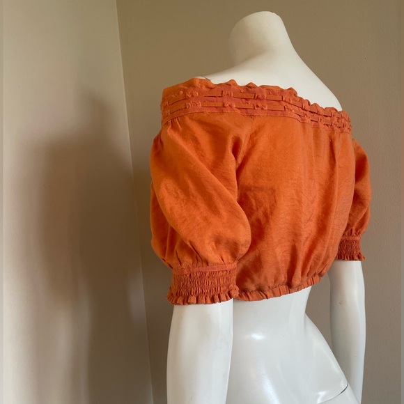 Caribbean Joe Orange Cropped Top Size Medium - Picture 5 of 7